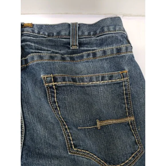 Ariat Men’s M4 Low Rise Dark Wash Denim Blue Boot Cut Jeans Size 34/34 MX12FA16 - Picture 13 of 16